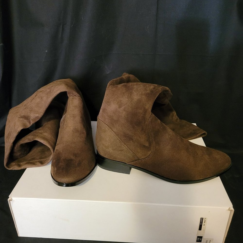 Olive Green Over-the-Knee Pull-On Boots